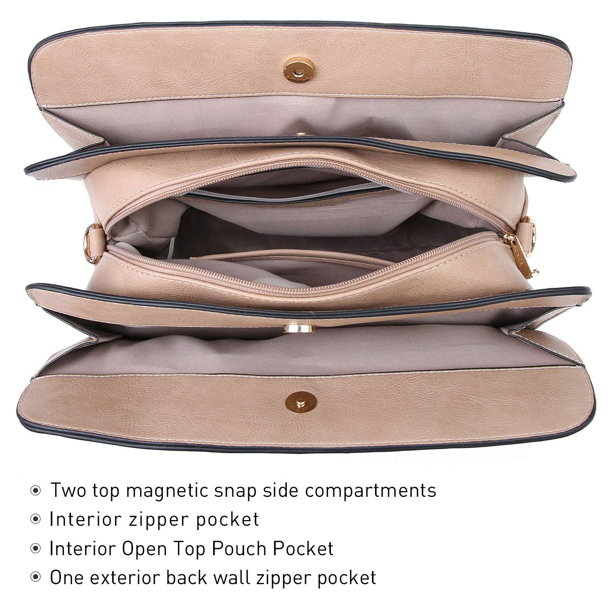Women’s 2pc Tote & Wallet Handbag Set with 3 Compartments