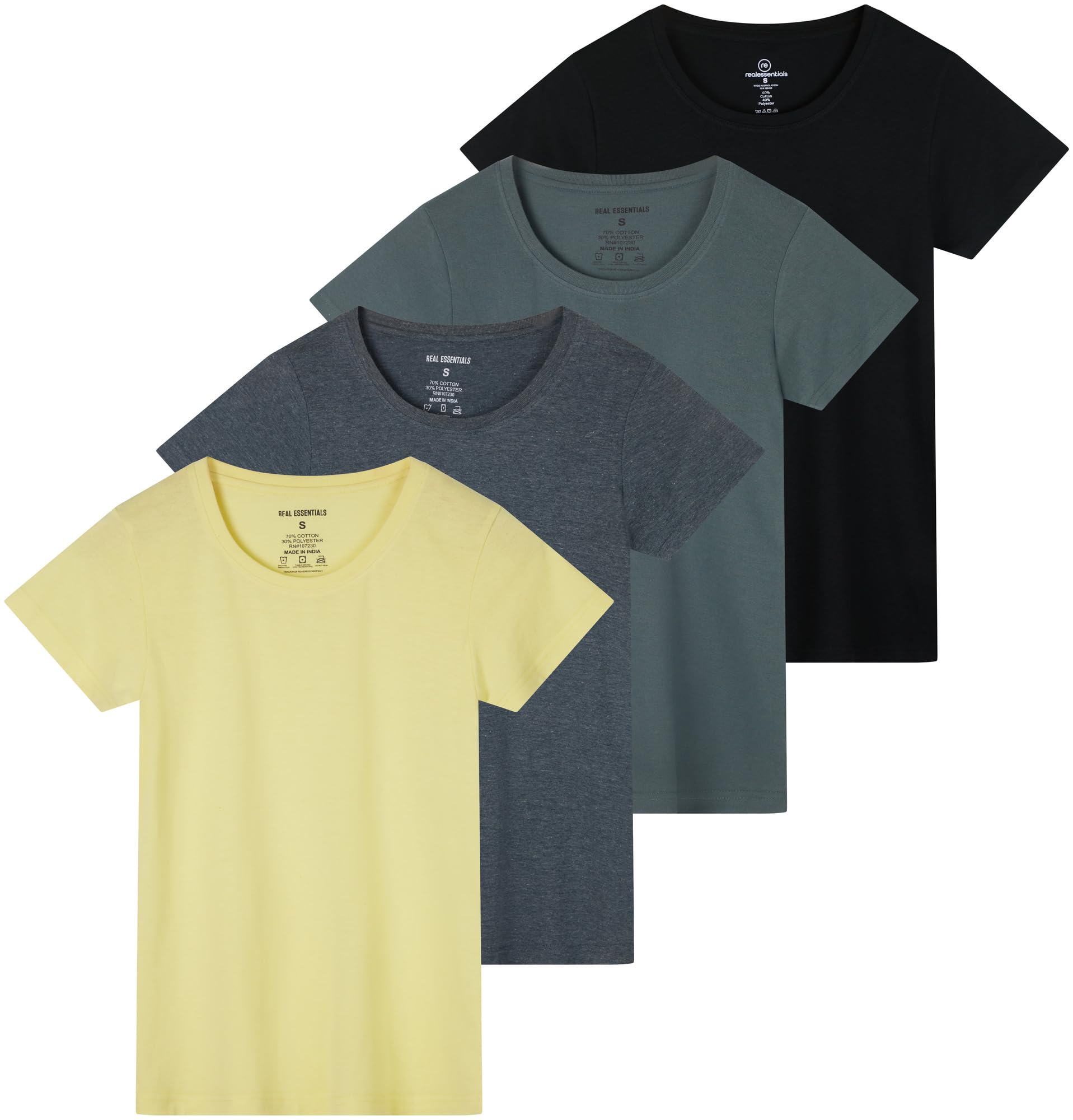 Essentials Women's Classic Crew Tee 4-Pack - Women's T Shirt by Handbags Specialist Headquarter | Available at Handbags Specialist Headquarter