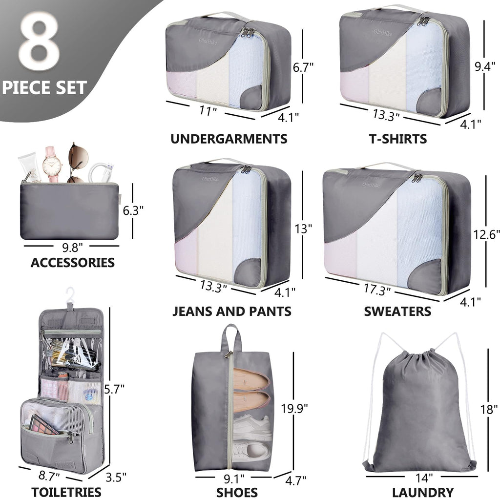 OlarHike Travel Cube Set - Cream Organizer & Gifts -  by Handbags Specialist Headquarter | Available at Handbags Specialist Headquarter
