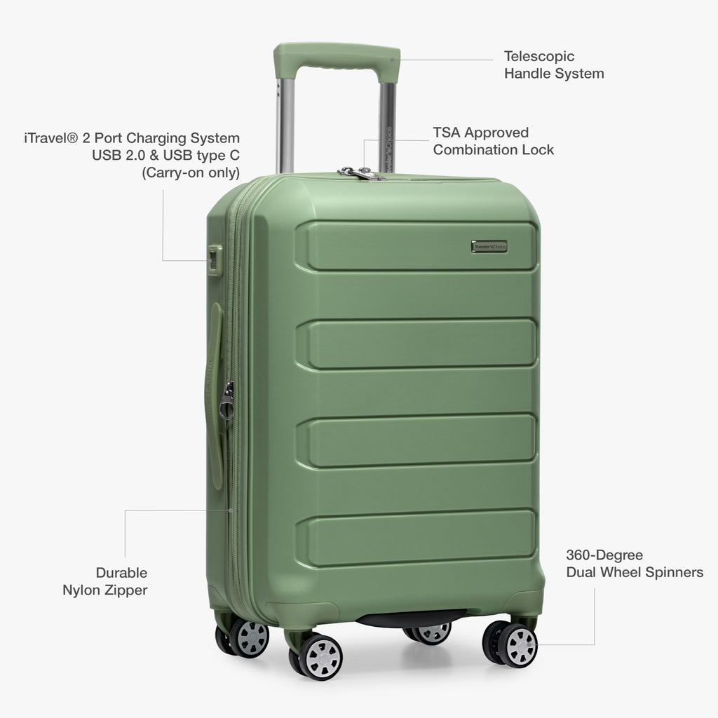 Traveler's Choice Indestructible 22 Spinner Carry-on - Luggage Travel Bags by Handbags Specialist Headquarter | Available at Handbags Specialist Headquarter