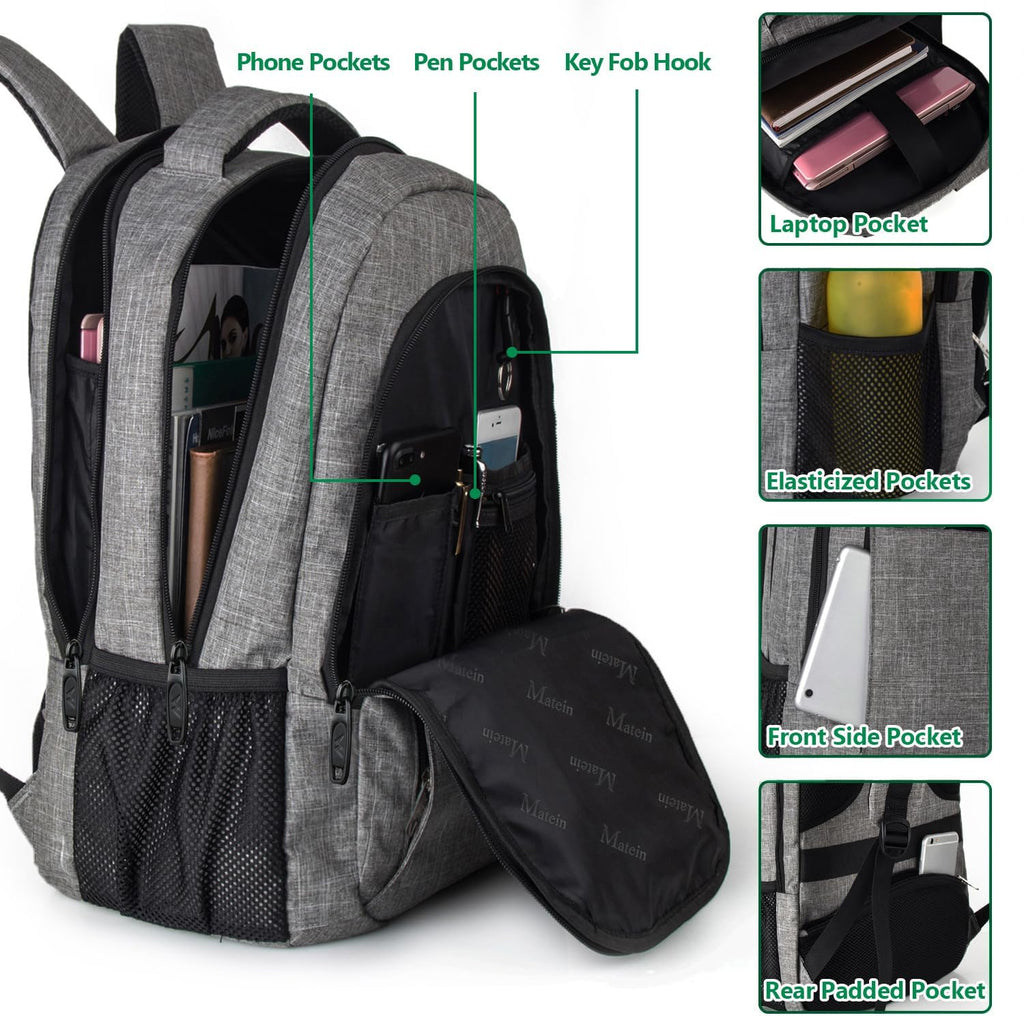 MATEIN SleekGuard Laptop Backpack with USB Port - Backpack Bags by Handbags Specialist Headquarter | Available at Handbags Specialist Headquarter
