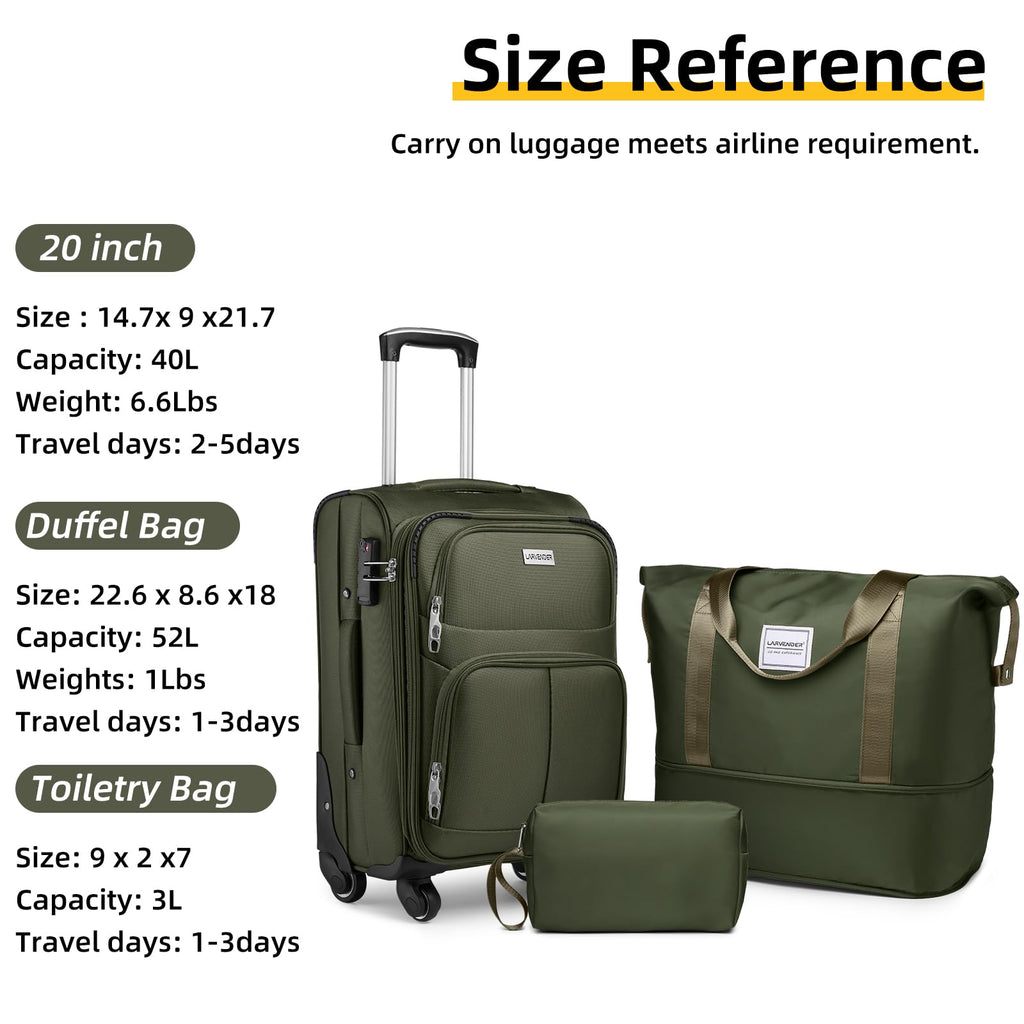 LARVENDER Expandable 5-Piece Spinner Luggage Set -  by Handbags Specialist Headquarter | Available at Handbags Specialist Headquarter