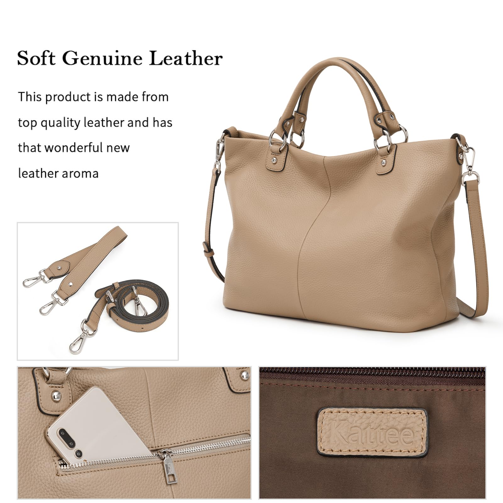Kattee Women's Leather Tote Bag