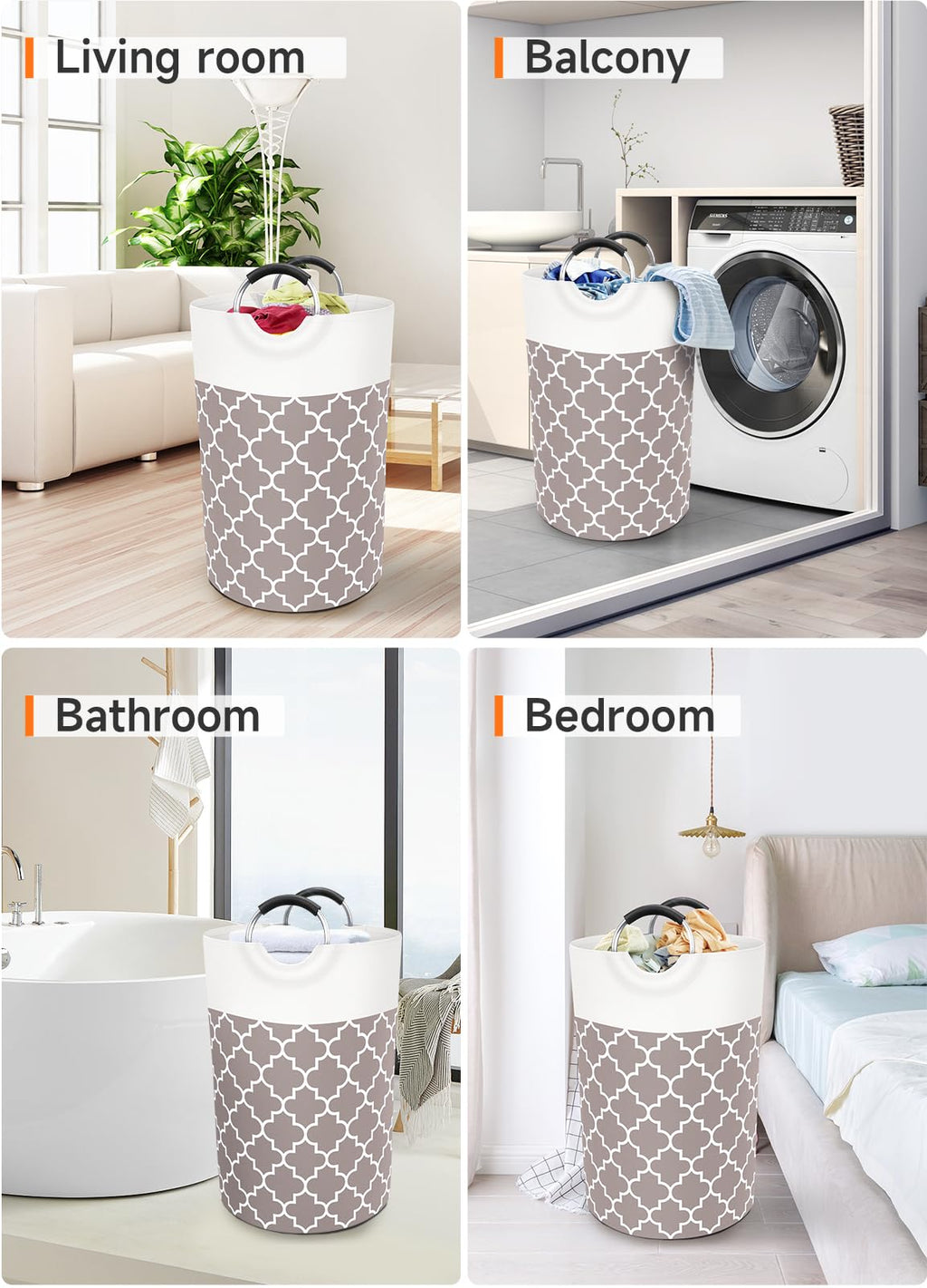 Collapsible Hamper Bag - Grey - Laundry Baskets by Handbags Specialist Headquarter | Available at Handbags Specialist Headquarter