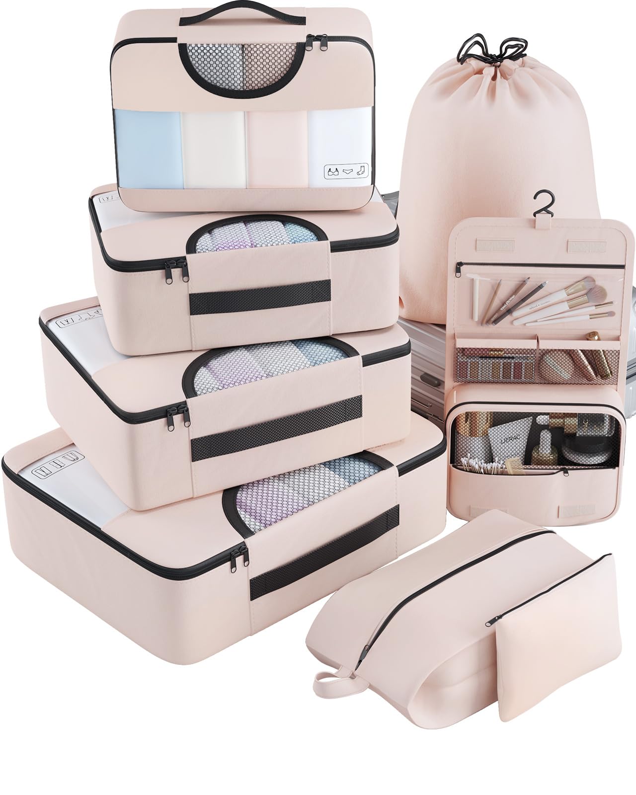 Veken Travel Cubes - 8 Piece Set - Luggage Travel Bags by Handbags Specialist Headquarter | Available at Handbags Specialist Headquarter