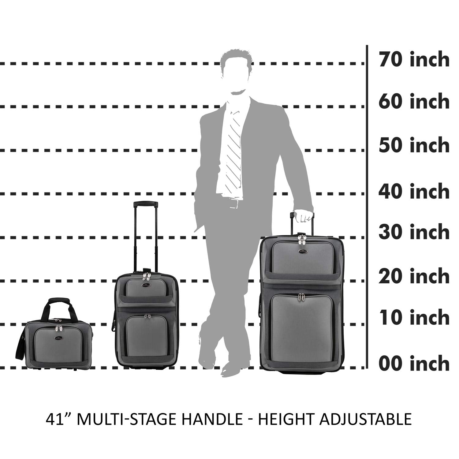 U.S. Traveler New Yorker Expandable Luggage Set -  by Handbags Specialist Headquarter | Available at Handbags Specialist Headquarter