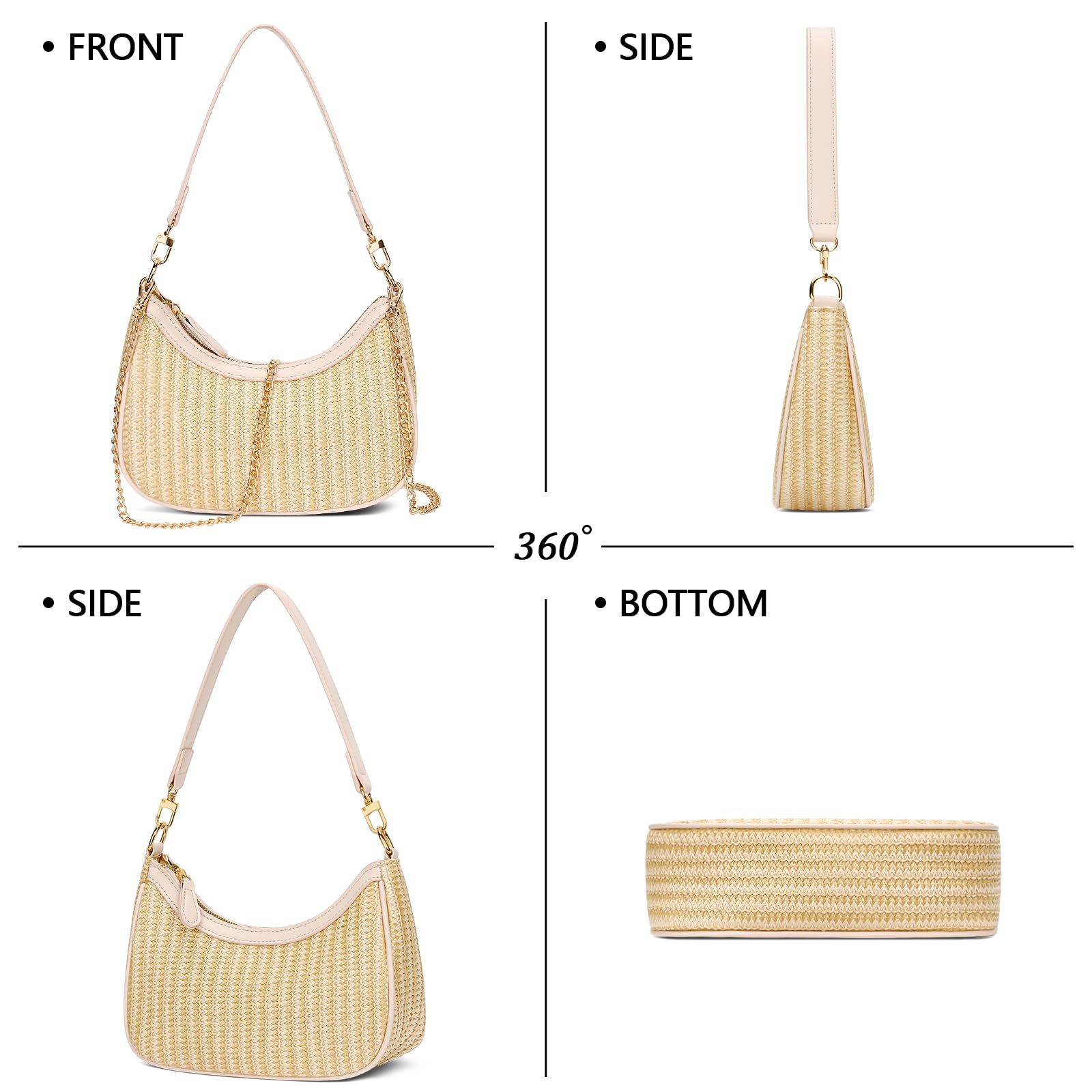 Retro Chic Hobo Bag - Cute Underarm Purse - Shoulder Bags by Handbags Specialist Headquarter | Available at Handbags Specialist Headquarter