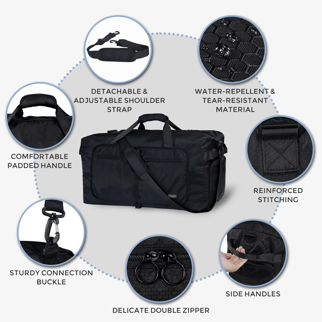 Foldable 65L Duffle Bag with Shoe Compartment
