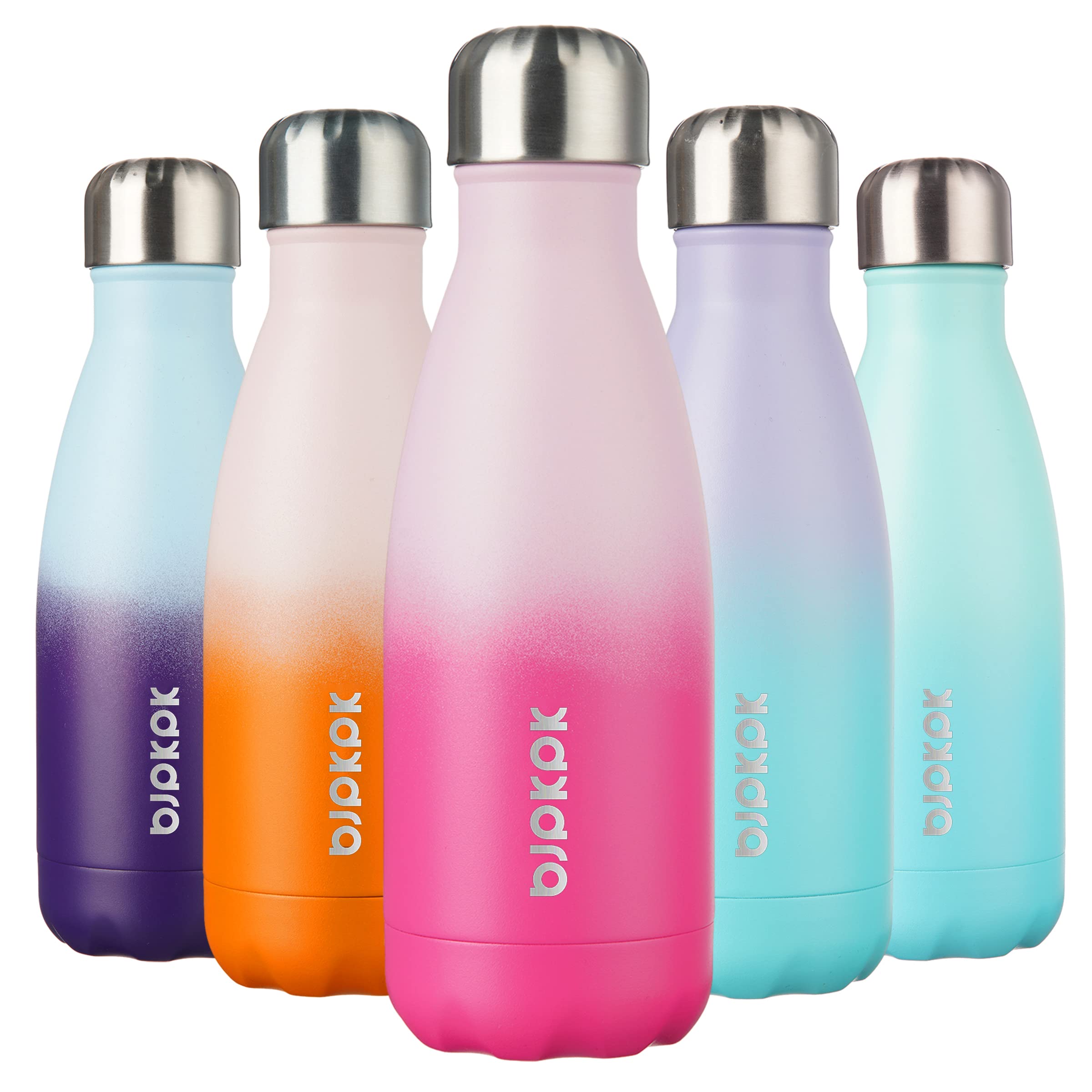 BJPKPK 17oz Insulated Stainless Steel Water Bottles,Sports Water Bottles Keep Cold for 24 Hours and Hot for 12 Hours,BPA Free for Travel,Pink