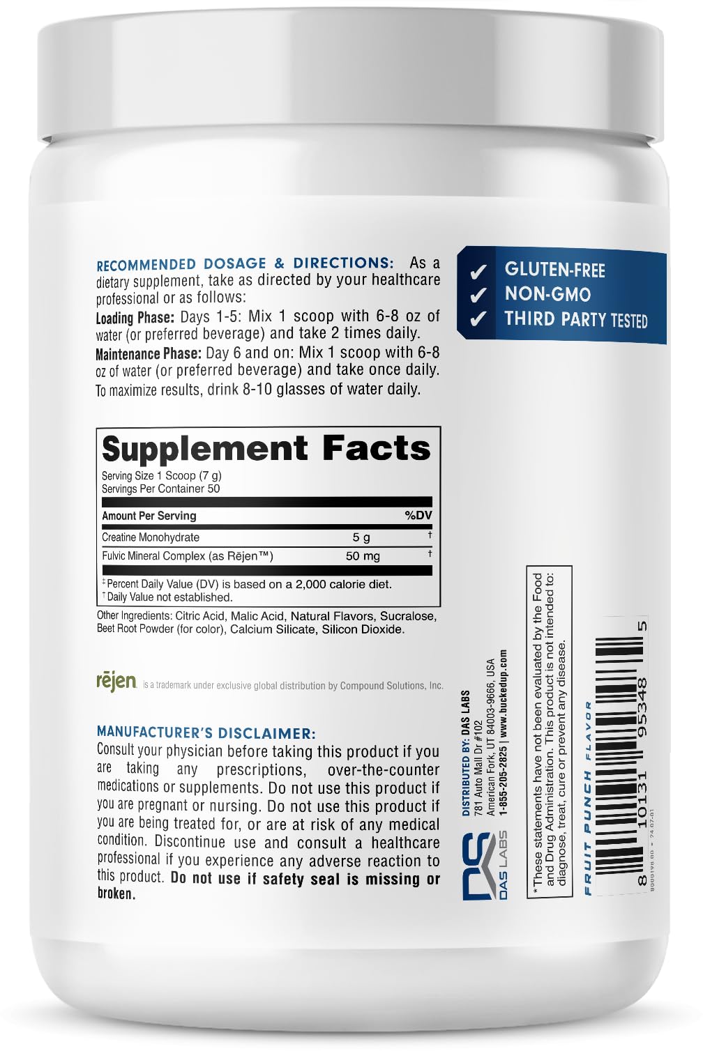 Bucked Up Micronized Creatine - Unflavored Power Boost - Healthcare by Handbags Specialist Headquarter | Available at Handbags Specialist Headquarter