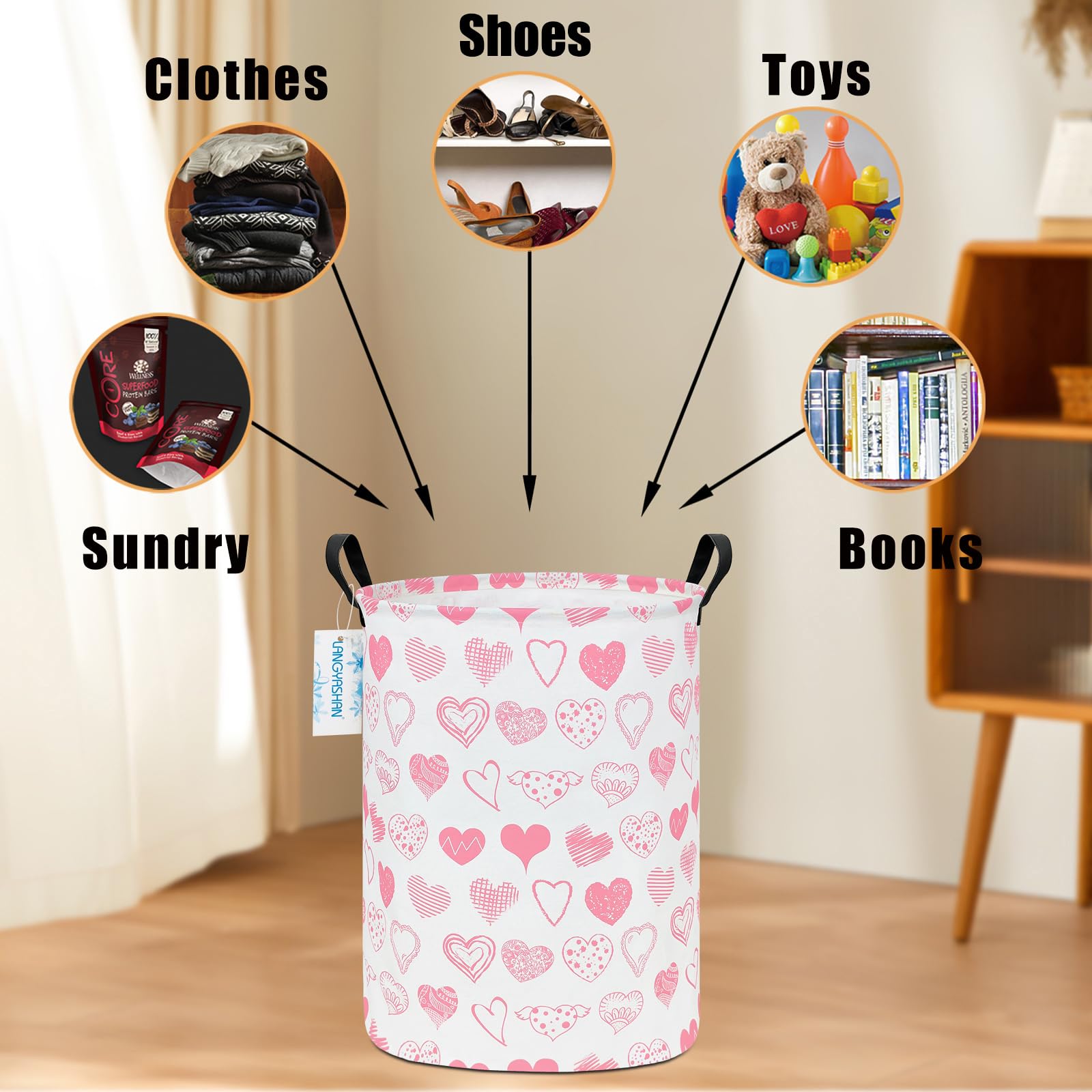 Collapsible Canvas Hamper by LANGYASHAN - Laundry Baskets by Handbags Specialist Headquarter | Available at Handbags Specialist Headquarter