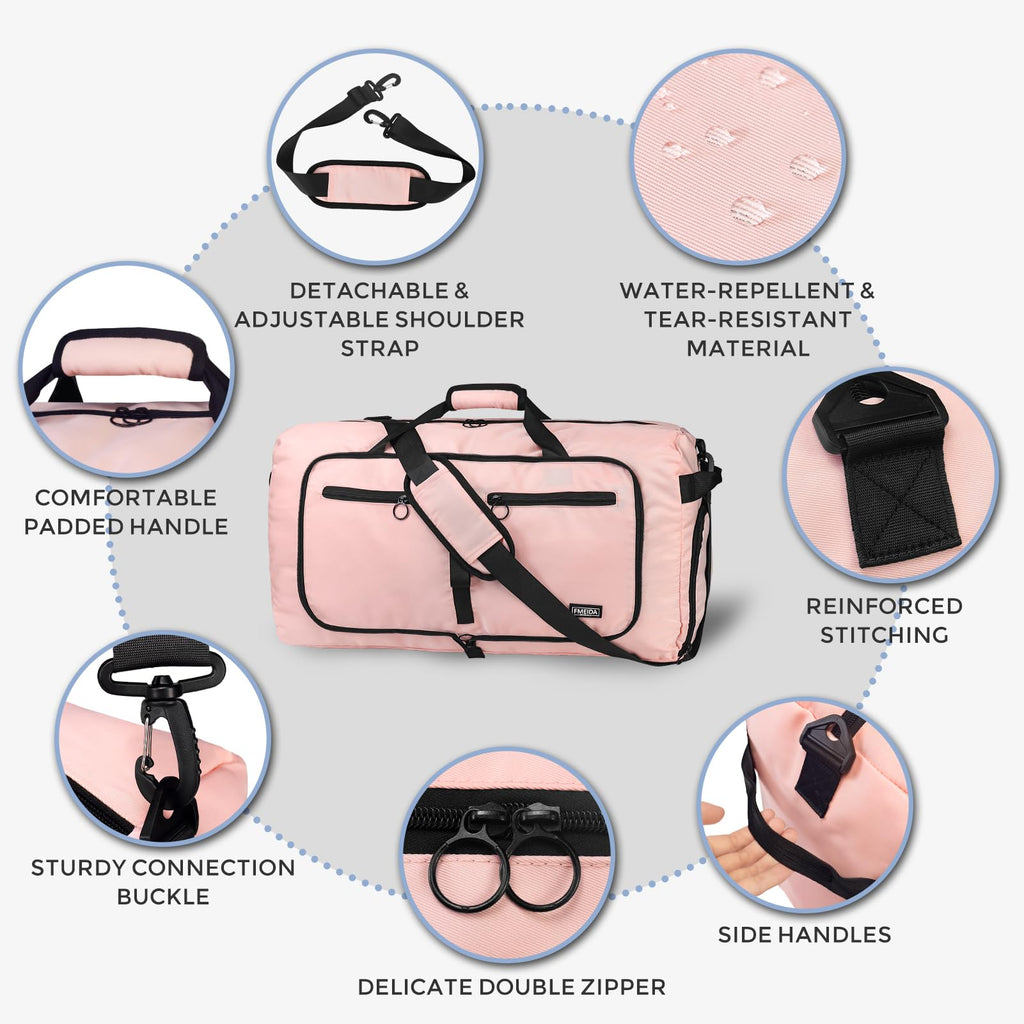 Foldable 65L Duffle Bag with Shoe Compartment