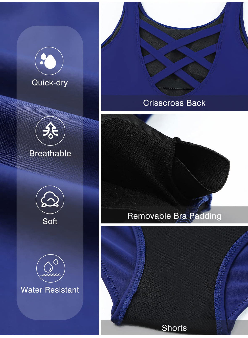 Aleumdr Womens Color Block One Piece Swimsuit