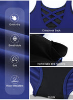 Aleumdr Womens Color Block One Piece Swimsuit