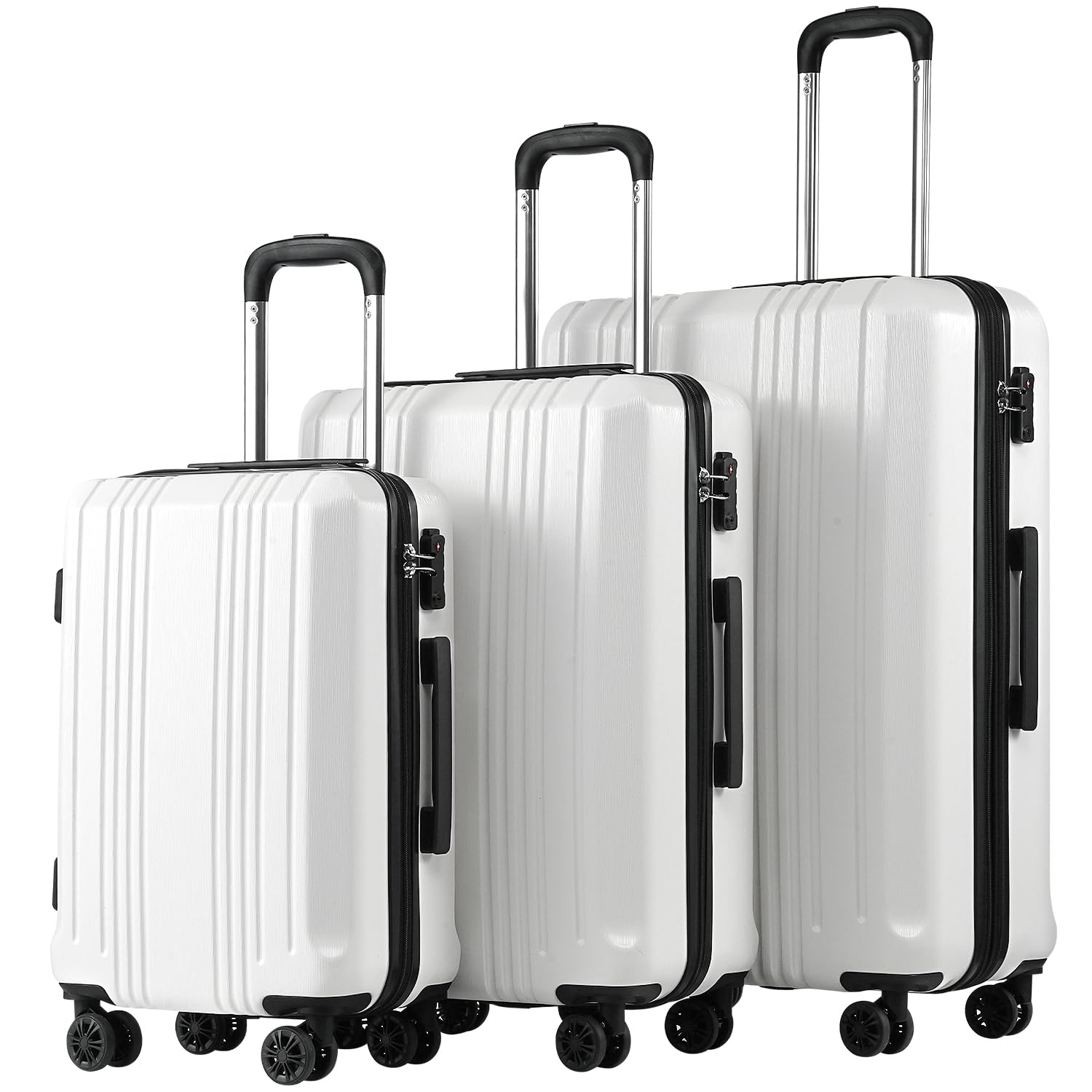 Coolife Expandable Spinner Luggage Set - 3 Piece - Luggage Travel Bags by Handbags Specialist Headquarter | Available at Handbags Specialist Headquarter