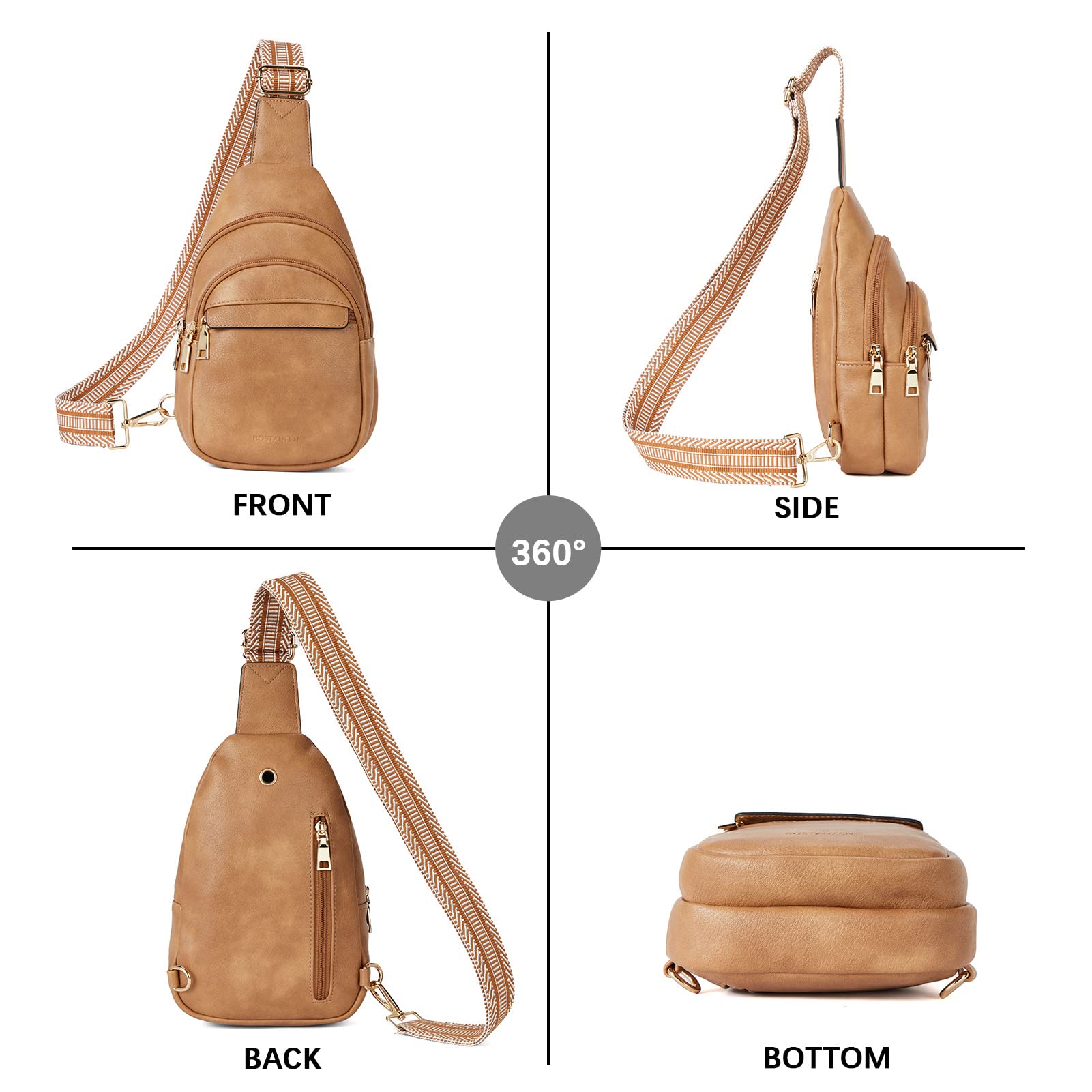 BOSTANTEN Chic Leather Crossbody Sling Bag -  by Handbags Specialist Headquarter | Available at Handbags Specialist Headquarter