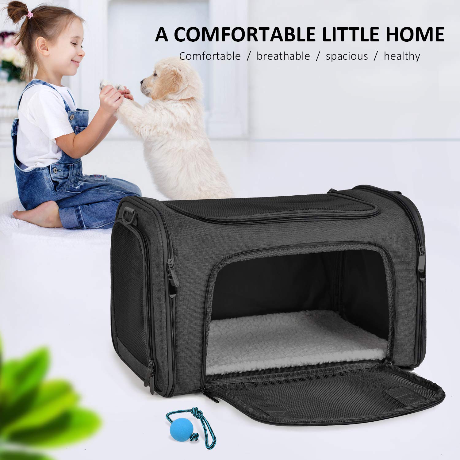 PawsVoyage: Grey TSA-Approved Pet Carrier (15lbs Max) -  by Handbags Specialist Headquarter | Available at Handbags Specialist Headquarter