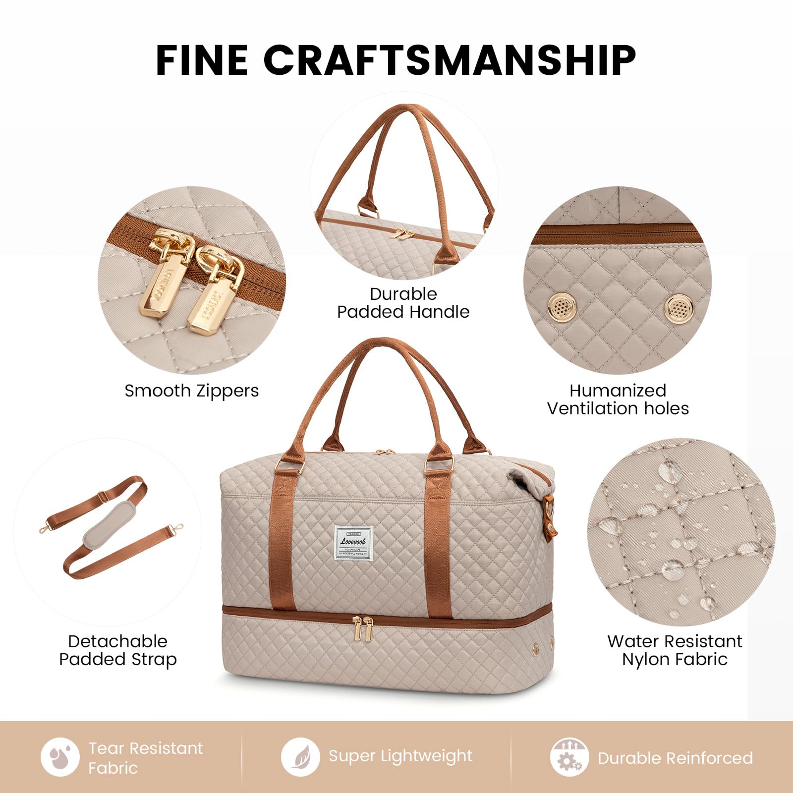 LOVEVOOK All-in-One Duffle: Travel & Gym Ready - Luggage Travel Bags by Handbags Specialist Headquarter | Available at Handbags Specialist Headquarter