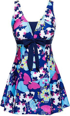 Plus Size Tummy Control Swimdress with Boyshorts