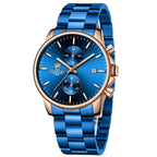 Golden Hour Elite Chrono Steel Men’s Quartz Watch