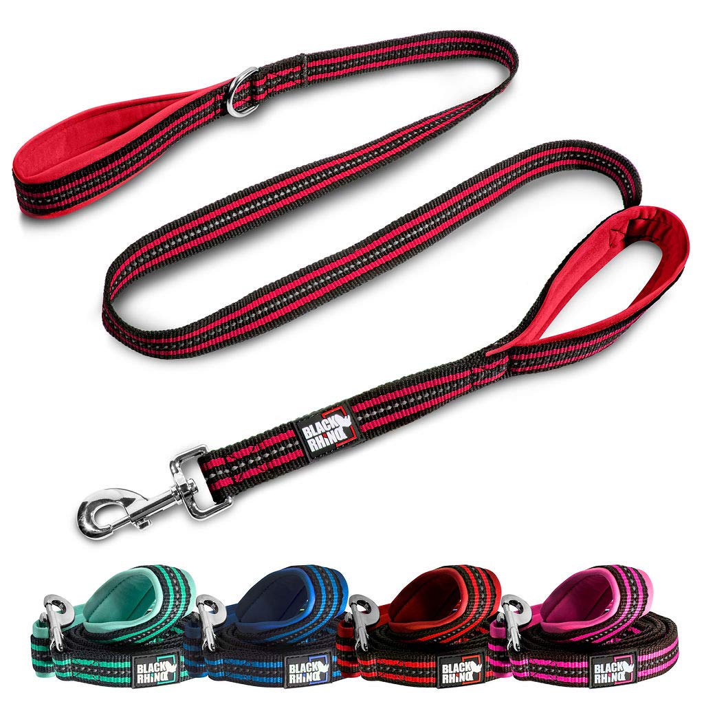 RhinoGrip Aqua: Double Handle Reflective Dog Leash -  by Handbags Specialist Headquarter | Available at Handbags Specialist Headquarter