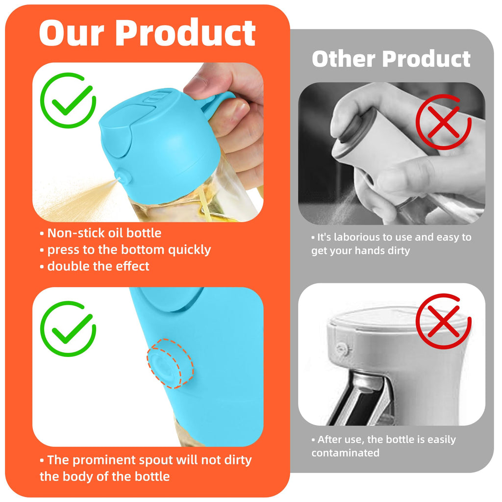 SprayMaster Duo: 16oz Olive Oil Dispenser - Black -  by Handbags Specialist Headquarter | Available at Handbags Specialist Headquarter