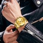 Golden Hour Elite Chrono Steel Men’s Quartz Watch