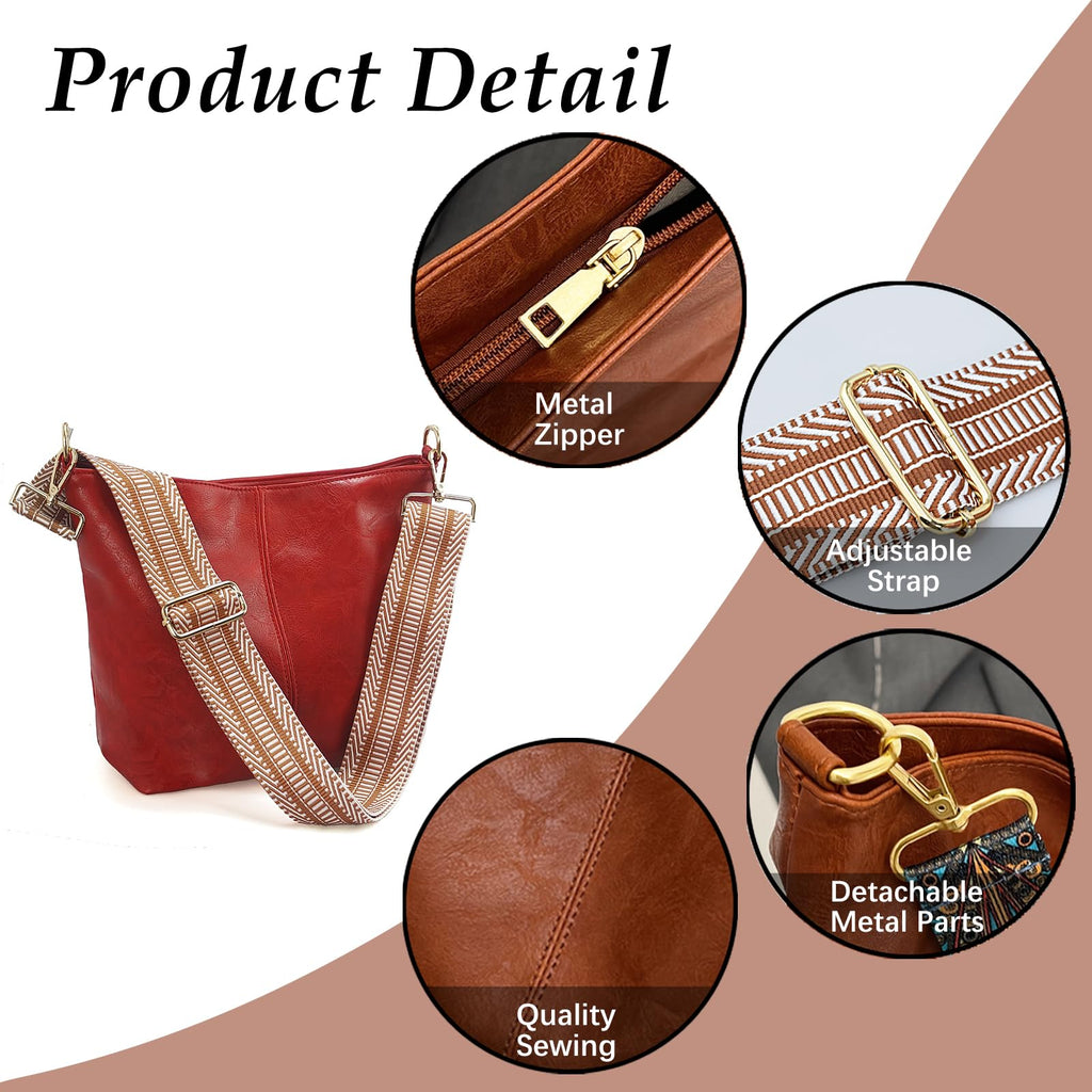 ChicHobo Vegan Leather Crossbody Bag with Strap -  by Handbags Specialist Headquarter | Available at Handbags Specialist Headquarter