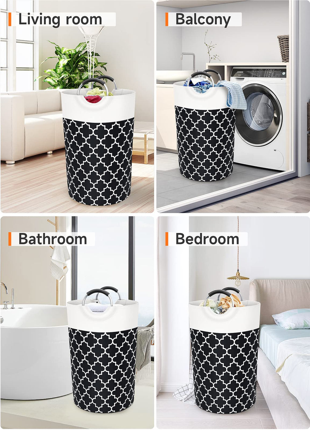 Collapsible Hamper Bag - Grey - Laundry Baskets by Handbags Specialist Headquarter | Available at Handbags Specialist Headquarter