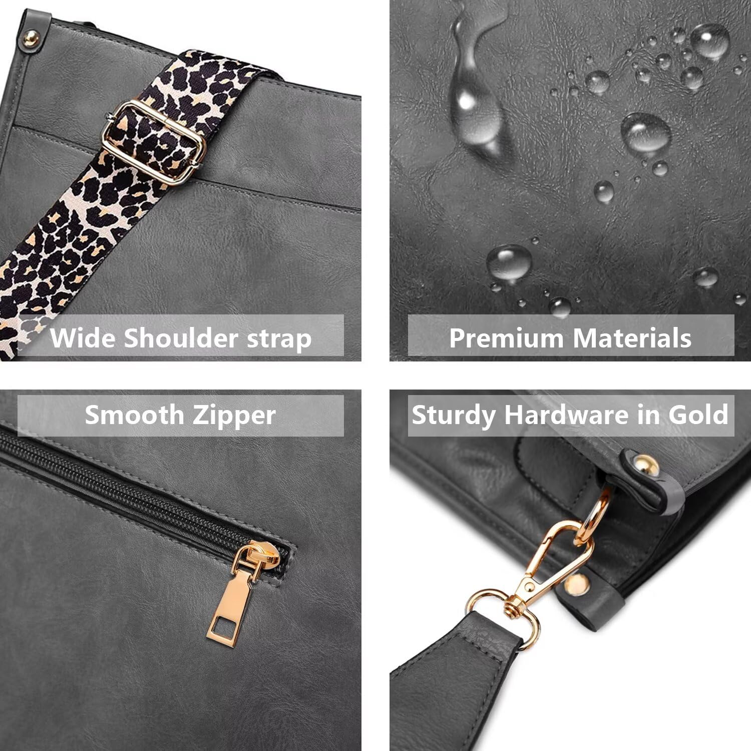 AUYOCO Chic Vegan Leather Crossbody Bag with Strap -  by Handbags Specialist Headquarter | Available at Handbags Specialist Headquarter