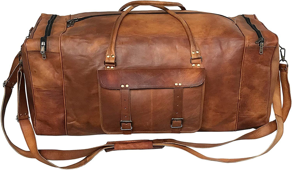 Leather Duffle Bag for Men - 21 Brown