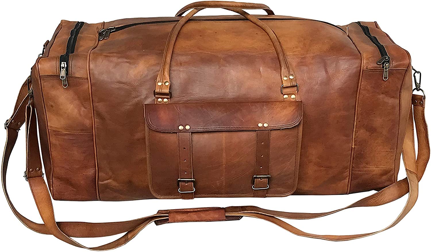 Leather Duffle Bag for Men - 21 Brown