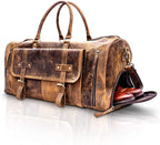 Leather Travel Duffle Bag Cabin Friendly Carry-On