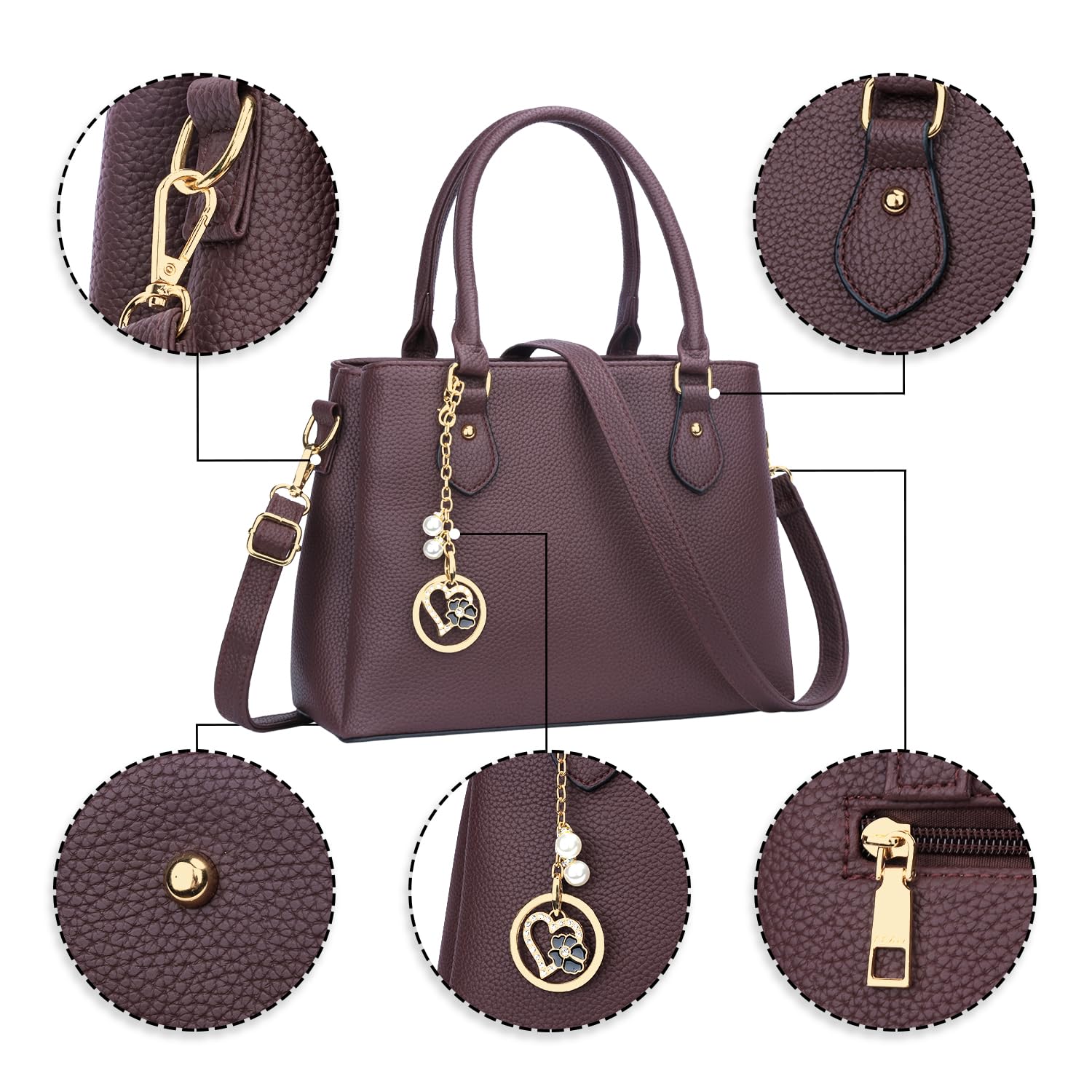Luxe Leather Satchel & Crossbody Bags -  by Handbags Specialist Headquarter | Available at Handbags Specialist Headquarter