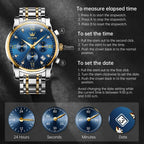 EclipseTime: Luminous Men's Luxury Chrono Watch