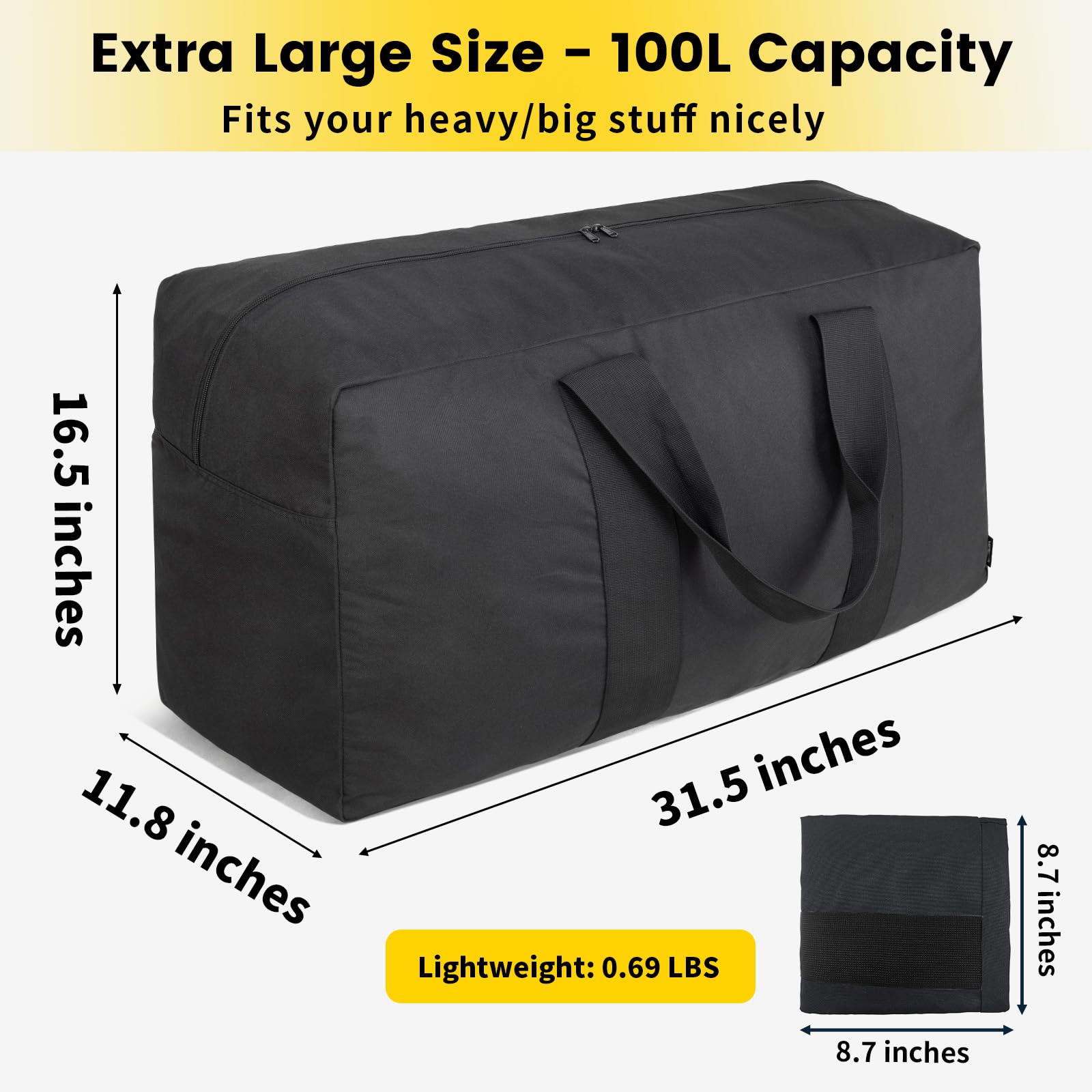 VoyagerMax 100L Travel Duffel - Foldable & Durable