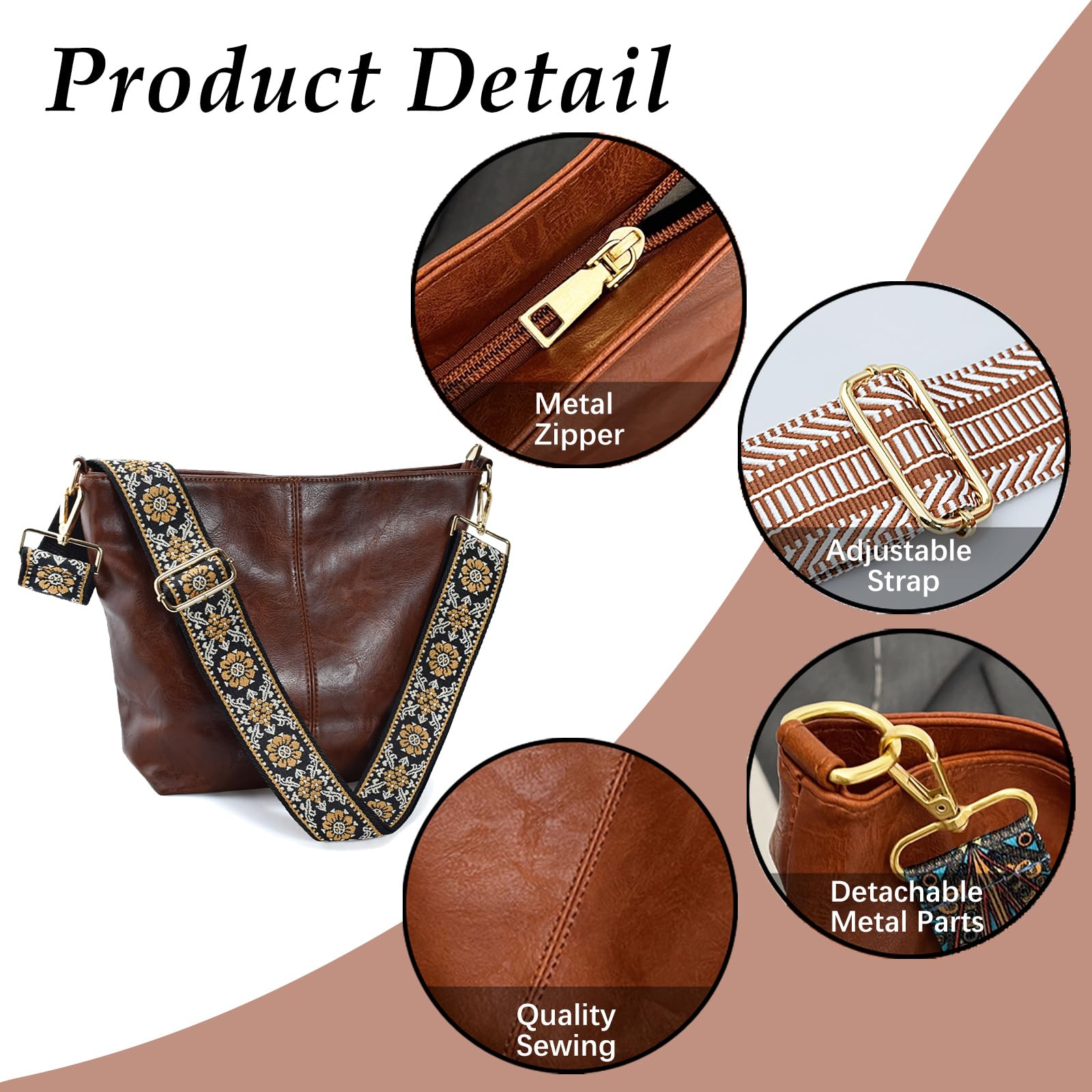 ChicHobo Vegan Leather Crossbody Bag with Strap -  by Handbags Specialist Headquarter | Available at Handbags Specialist Headquarter