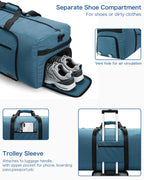 120L Foldable Waterproof Travel Duffel Bag with Shoe Compartment
