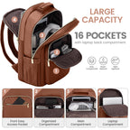 Chic Leather Laptop Backpack for Women - LoveVook - Backpack Bags by Handbags Specialist Headquarter | Available at Handbags Specialist Headquarter