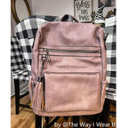 DUO-TONE Luxe Women's Leather Travel Backpack - Backpack Bags by Handbags Specialist Headquarter | Available at Handbags Specialist Headquarter