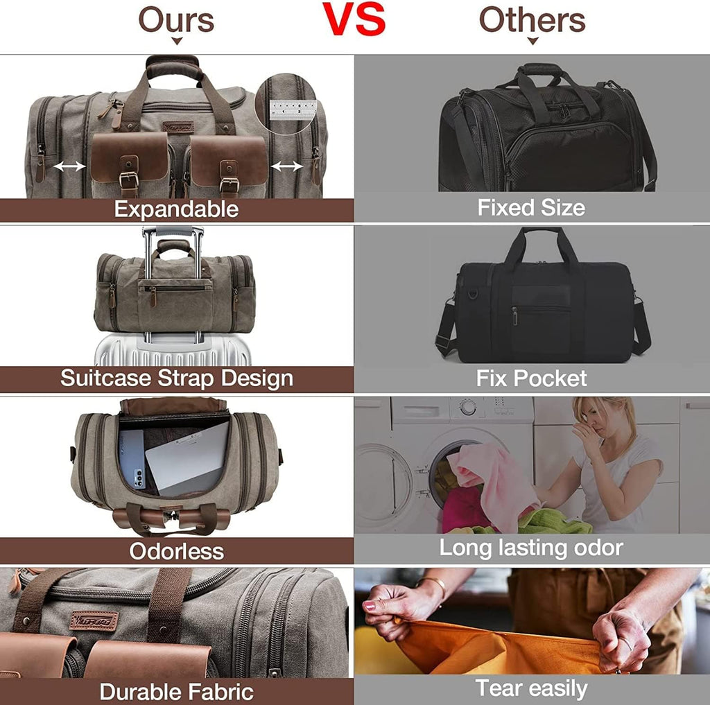 Wildroad 50L Waxed Canvas Waterproof Duffle Bag