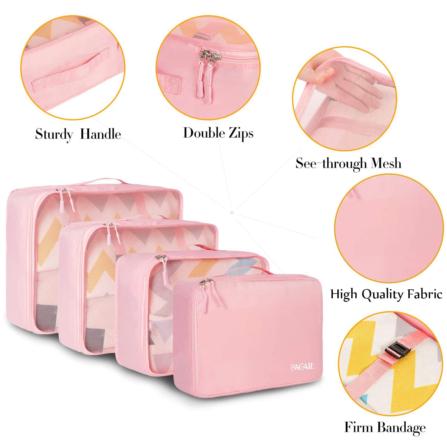 TravelMate 8-Piece Packing Cubes - Luggage Travel Bags by Handbags Specialist Headquarter | Available at Handbags Specialist Headquarter