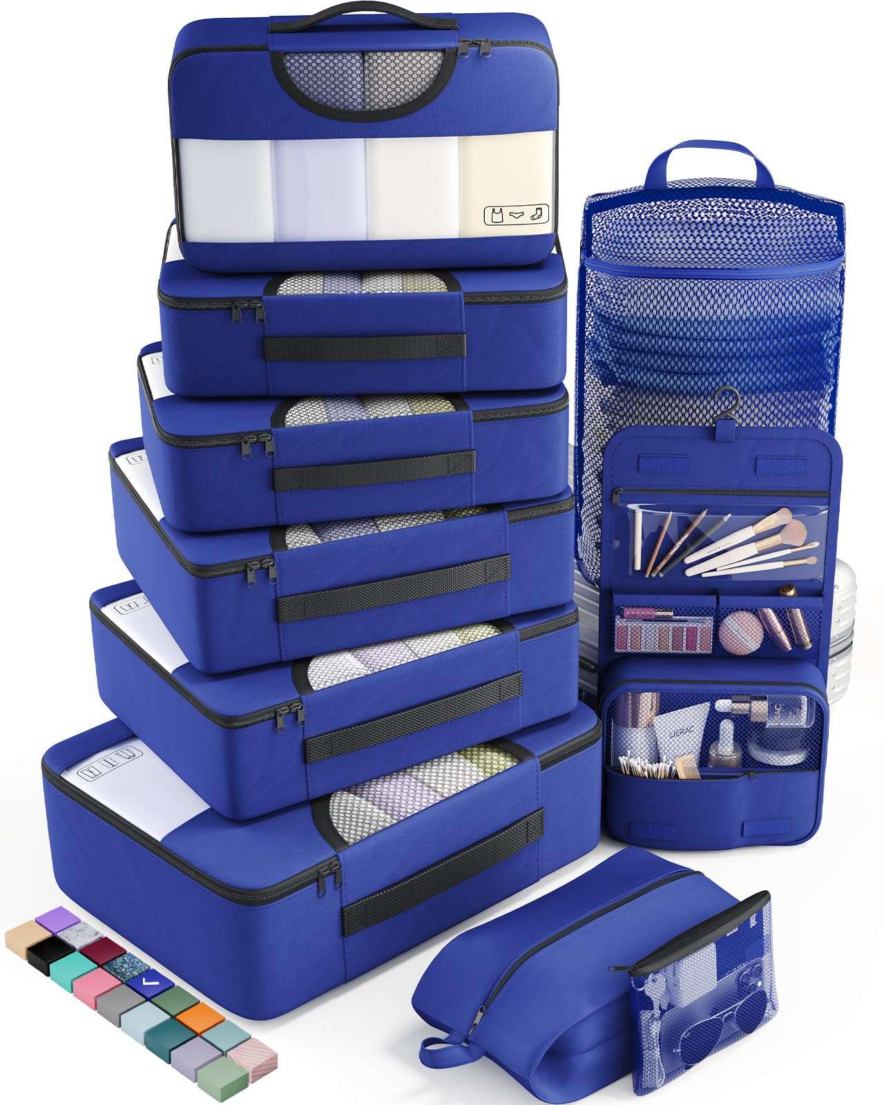 Veken Travel Cubes - 8 Piece Set - Luggage Travel Bags by Handbags Specialist Headquarter | Available at Handbags Specialist Headquarter