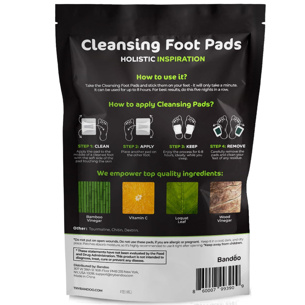 Bamboo Bliss Deep Cleansing Foot Pads - 10 Pack - Health Care by Handbags Specialist Headquarter | Available at Handbags Specialist Headquarter