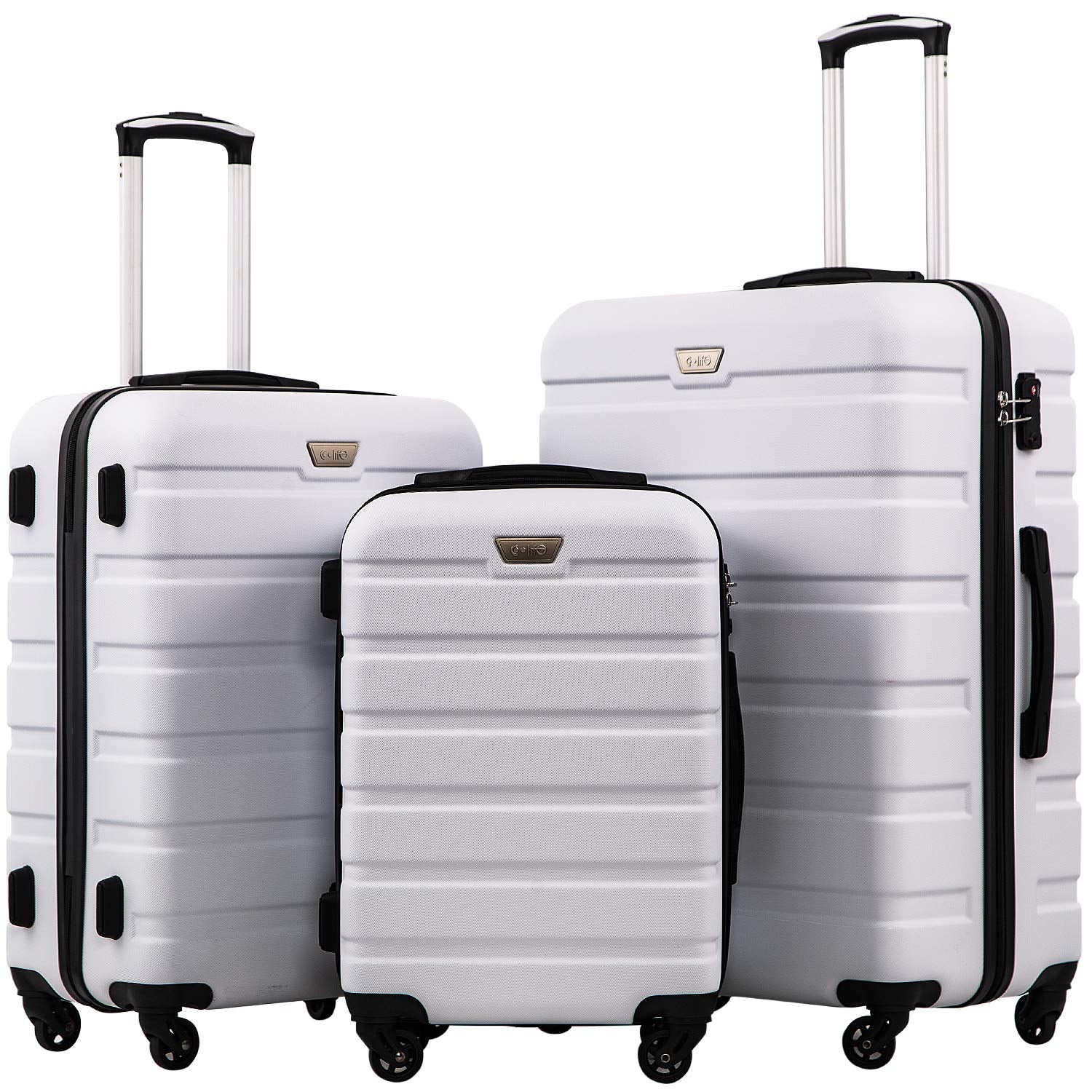 Coolife 3-Piece Hardshell Luggage Set - Navy