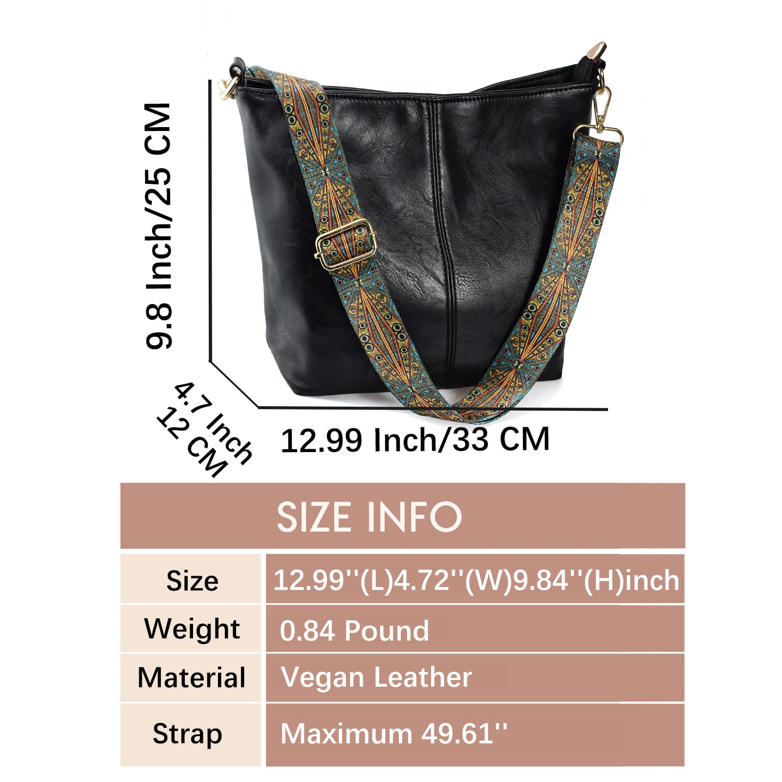 ChicHobo Vegan Leather Crossbody Bag with Strap -  by Handbags Specialist Headquarter | Available at Handbags Specialist Headquarter