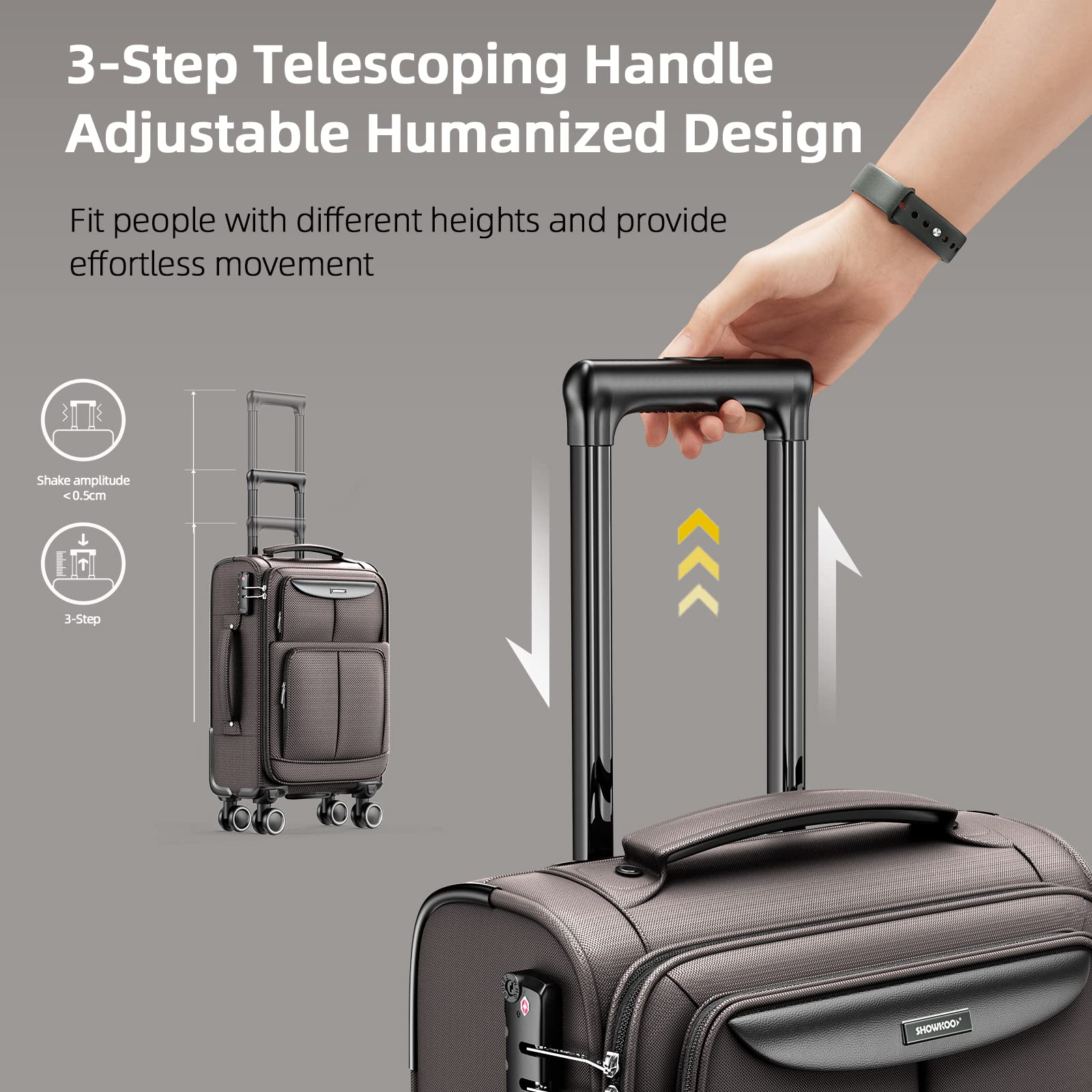 SHOWKOO Armygreen 3-Piece Expandable Luggage Set - Luggage Travel Bags by Handbags Specialist Headquarter | Available at Handbags Specialist Headquarter