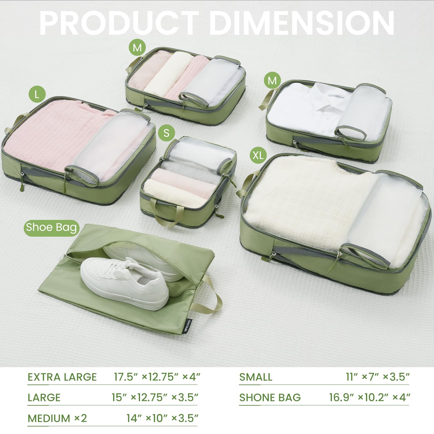 BAGAIL Travel Compression Cubes Set for Packing Ease -  by Handbags Specialist Headquarter | Available at Handbags Specialist Headquarter