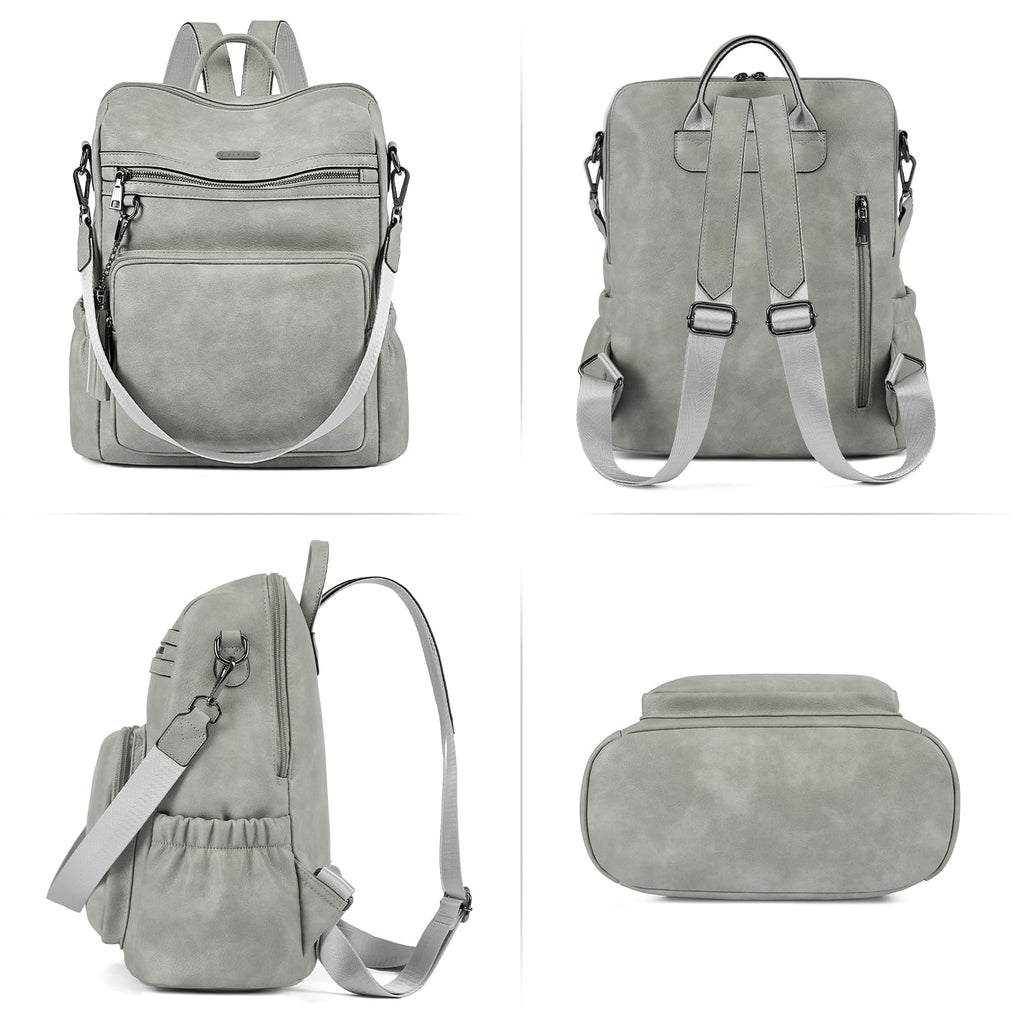 DUO-TONE Luxe Women's Leather Travel Backpack - Backpack Bags by Handbags Specialist Headquarter | Available at Handbags Specialist Headquarter