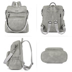 DUO-TONE Luxe Women's Leather Travel Backpack - Backpack Bags by Handbags Specialist Headquarter | Available at Handbags Specialist Headquarter